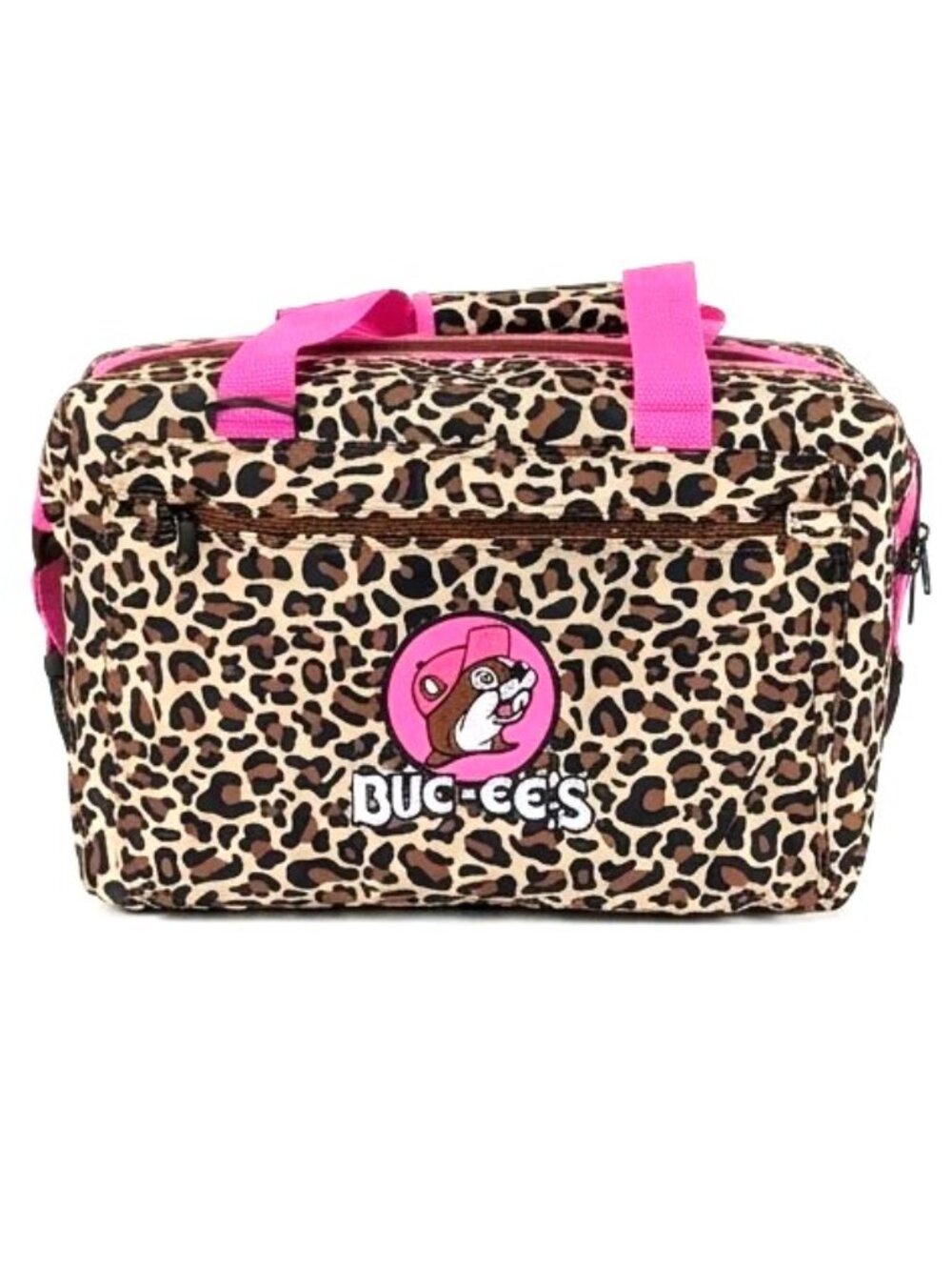 Buc-ee's Pink and Leopard 24 Can Cooler